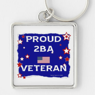 Proud 2BA Veteran Keychain