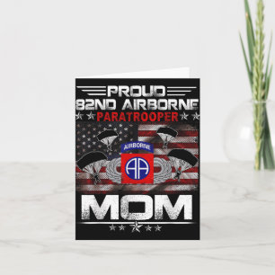 Proud 82nd Airborne Paratrooper Mom Us Flag - Vete Card