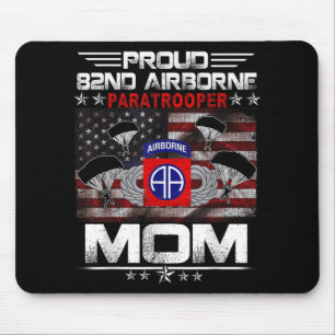 Proud 82nd Airborne Paratrooper Mom Us Flag - Vete Mouse Pad