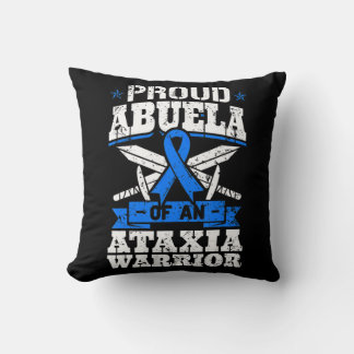 Proud Abuela Of An Ataxia Warrior Dystaxia Awarene Throw Pillow