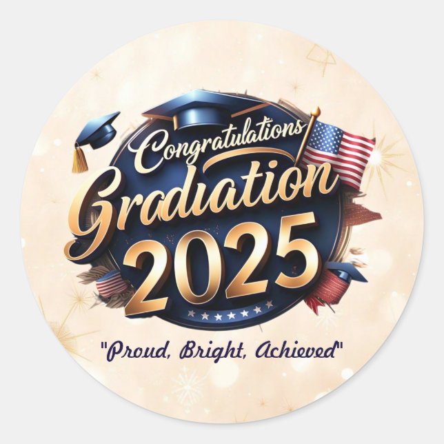 "Proud Academic Moment" Classic Round Sticker (Front)