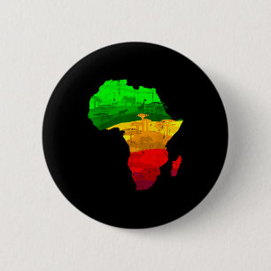 Proud africa map green yellow red african pride 2 inch round button