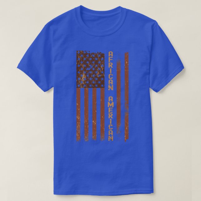 Proud African American Melanin Flag T-Shirt (Design Front)