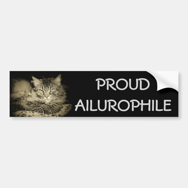 Proud Ailurophile ( Cat Lover) Bumper Sticker (Front)