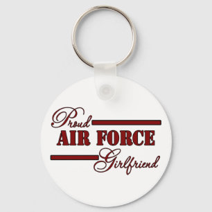 Proud Air Force Girlfriend (Red N Black) Keychain