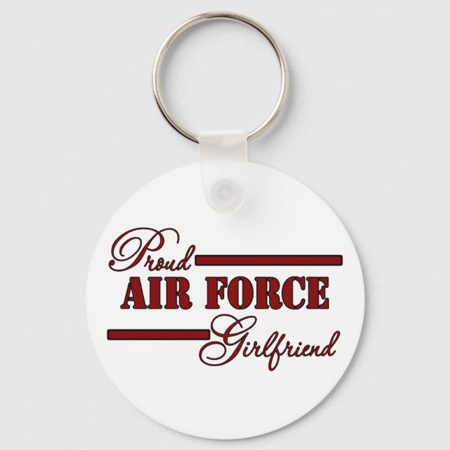 Proud Air Force Girlfriend (Red N Black) Keychain (Front)