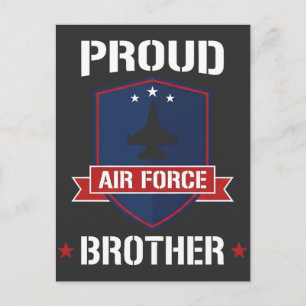 Proud Air Force Military Brother Crest Emblem Postcard