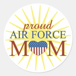 Proud Air Force Mom Classic Round Sticker