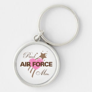 Proud Air Force Mom Heart Keychain
