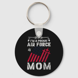Proud Air Force Mom Military Us Air Force Family M Keychain