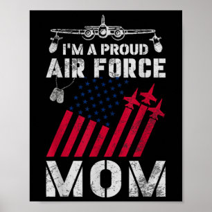 Proud Air Force Mom Military Us Air Force Family M Poster