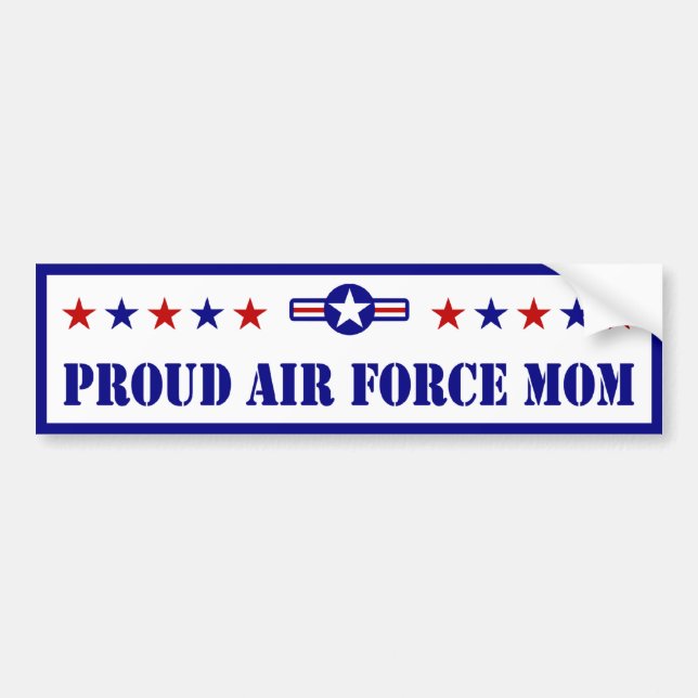 Proud Air Force Mom Stars Bumper Sticker (Front)