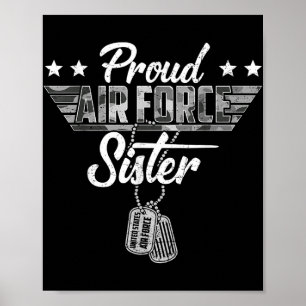 Proud Air Force Sister Camouflage Usaf Veteran Air Poster