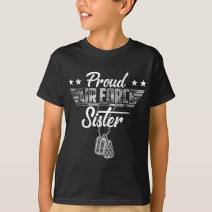 Proud Air Force Sister Camouflage Usaf Veteran Air T-Shirt