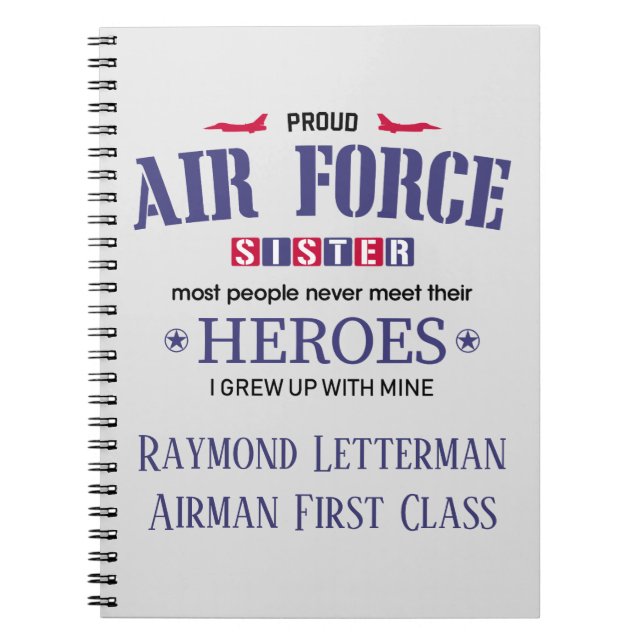Proud Air Force Sister Personalized Journal (Front)