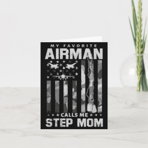 Proud Air Force Step Mom Favourite Airman Flag Cam Card