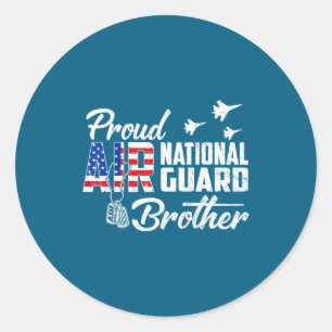Proud Air National Guard Brother Classic Round Sticker