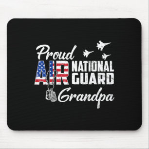 Proud Air National Guard Grandpa Flag Family Mouse Pad
