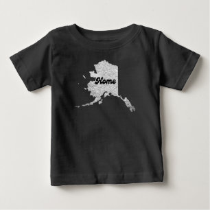 proud Alask State Home Map Outline Rocky Map AK Baby T-Shirt