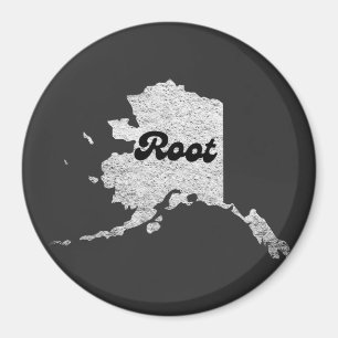 proud Alask State Root Map Outline Rocky Map AK Magnet