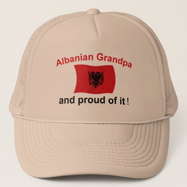 Proud Albanian Grandpa Trucker Hat (Front)
