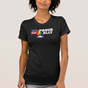 Proud Ally and Proud Patriot USA Flag LGBT Gay Les T-Shirt