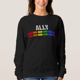 Proud Ally Bars Equality LGBTQ Rainbow Flag Gay Pr Sweatshirt