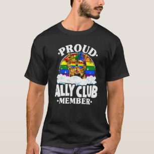 Proud Ally Club Member Cat Rainbow Gay Pride Lesbi T-Shirt