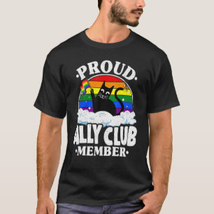 Proud Ally Club Member Cat Rainbow Gay Pride Lesbi T-Shirt