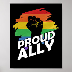 Proud Ally Gay Pride LGBT Gay Lesbian Protest Poster