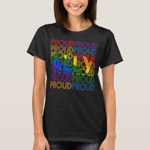 Proud Ally  Lgbt Rainbow Flag Gay Lesbian Pride T-Shirt