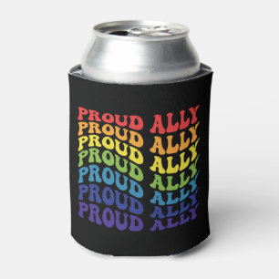Proud Ally   LGBTQ   Gay Pride   Rainbow Can Cooler
