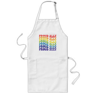 Proud Ally LGBTQ Gay Pride Rainbow Long Apron