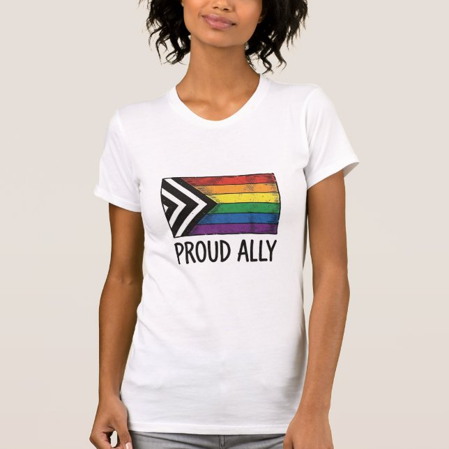Proud Ally Pride Flag Vector T-Shirt Design_1 (Front)