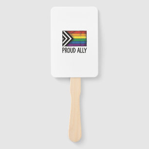 Proud Ally Pride Flag Vector T-Shirt Design_1 Hand Fan