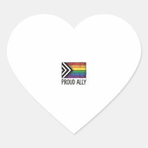 Proud Ally Pride Flag Vector T-Shirt Design_1 Heart Sticker