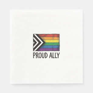 Proud Ally Pride Flag Vector T-Shirt Design_1 Napkin