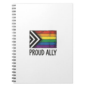 Proud Ally Pride Flag Vector T-Shirt Design_1 Notebook
