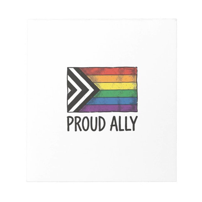 Proud Ally Pride Flag Vector T-Shirt Design_1 Notepad (Front)