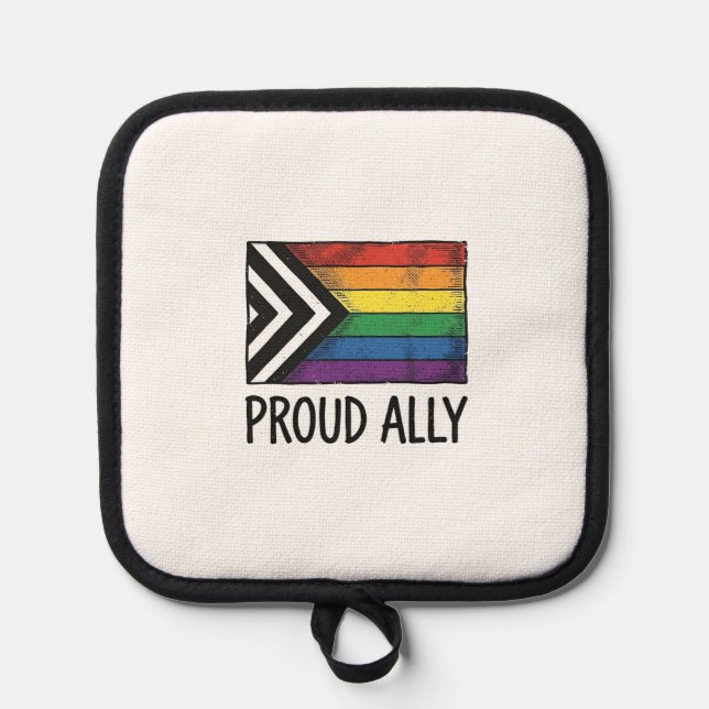 Proud Ally Pride Flag Vector T-Shirt Design_1 Pot Holder (Front)