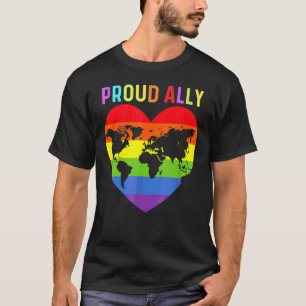 Proud Ally Pride Gay Lgbt Day Month Parade Rainbo T-Shirt