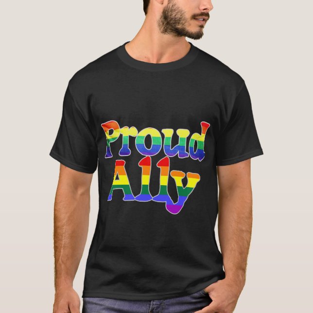 Proud Ally, Pride LGBTQ Gift Idea T-Shirt (Front)