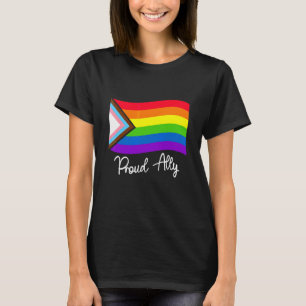 Proud Ally Pride Month Rainbow Flag T-Shirt