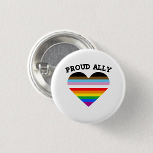 Proud Ally Progress Pride 1 Inch Round Button