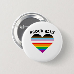 Proud Ally Progress Pride 2 Inch Round Button
