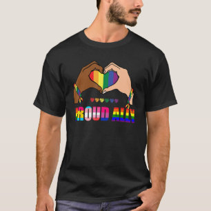 Proud Ally Rainbow Hand Heart Gay Trans Lesbian LG T-Shirt