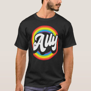 Proud Ally Rainbow Lesbian Gay Pride LGBTQ Gender T-Shirt