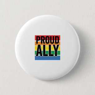 Proud Ally Vintage Pride Support Shirt Design_1 2 Inch Round Button