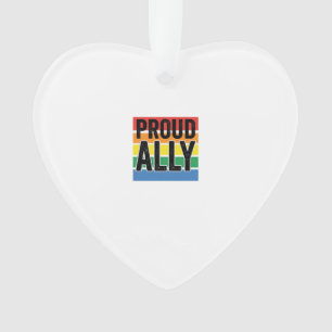 Proud Ally Vintage Pride Support Shirt Design_1 Ornament