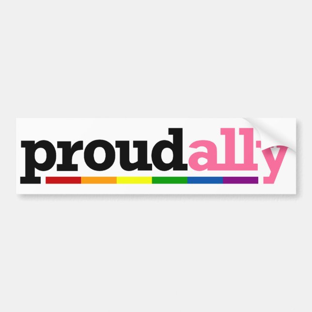 Proud Ally White Bumper Sticker (Front)